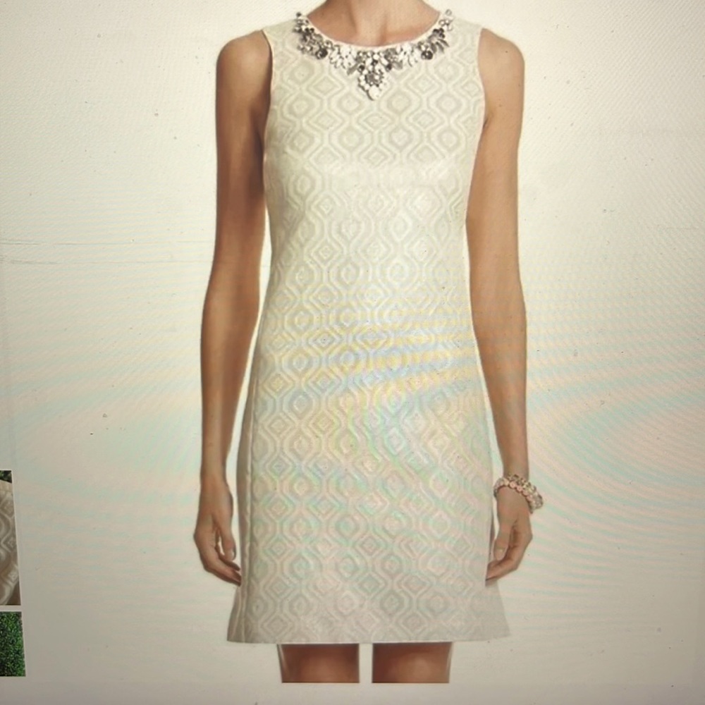 White House Black Market Mettallic Shift Dress Size 4